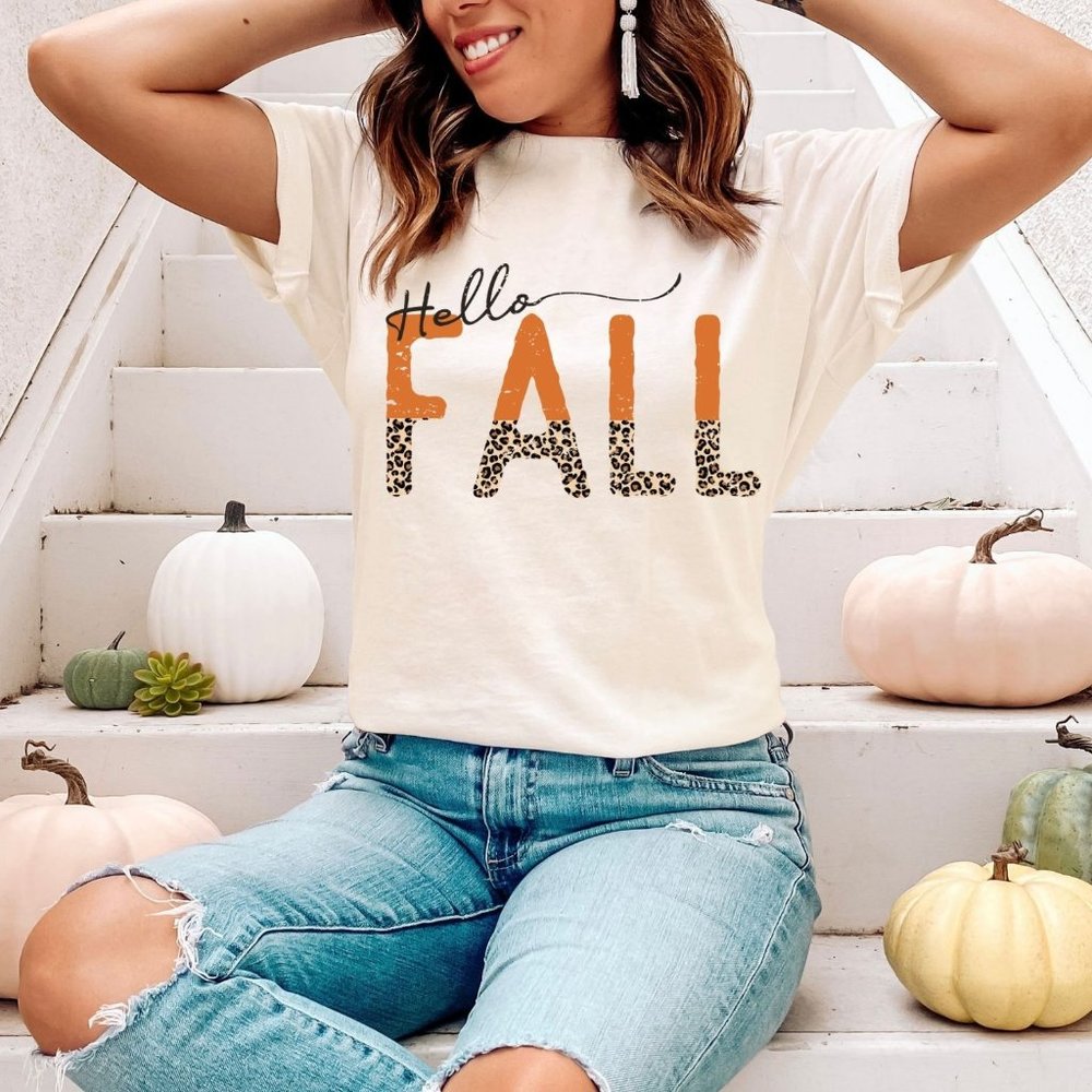 NEW Womens Hello Fall Graphic Tee - Unisex Fit